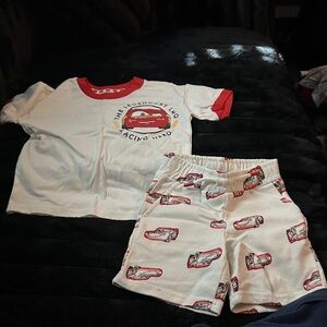 Kids' White and Red Cars Print Set